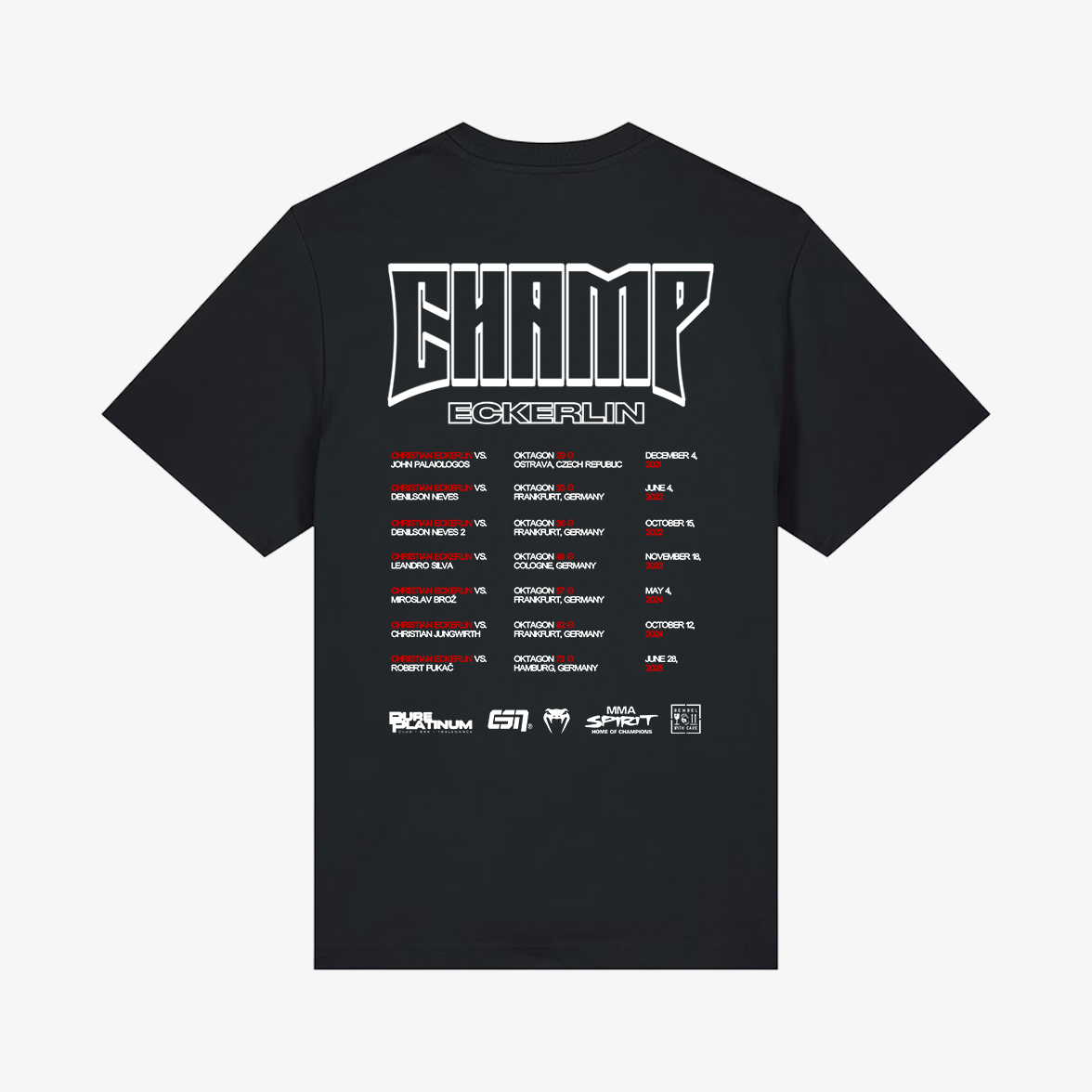 TEAM ECKERLIN Fight History Tour Shirt